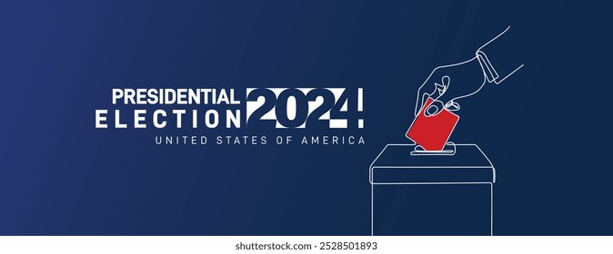 ILUSTRACIÓN VECTORIAL de las elecciones presidenciales de Estados Unidos de 2024. Póster, tarjeta, Anuncio y fondo.