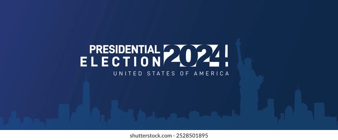 Ilustração vetorial da eleição presidencial de 2024 nos EUA. Cartaz, cartão, faixa e fundo.