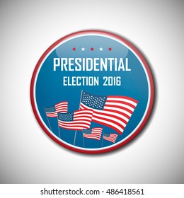 USA presidential election campaign badge button. Vector illustration. 