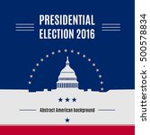 USA presidential election day concept with White house and Capitol building light silhouette with text  place on it. Vector illustration.