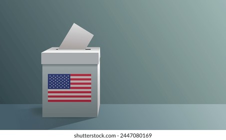 USA presidential election day concept paper ballot in voting box horizontal