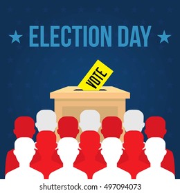 USA presidential election day concept vector. Voting concept in flat style.
 Vector Illustration