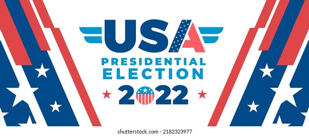 Usa Presidential Election Horizontal Banner Vector Flat Design