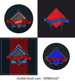 USA Presidential election label set. Vector Illustration.