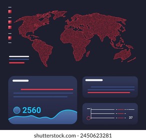 USA presidential election statistic banner with infographics American Election campaign statistics with map and data graphs