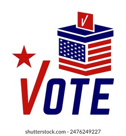 USA Presidential Election vote clipart template vector design.
