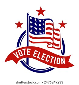 USA Presidential Election vote clipart template vector design.