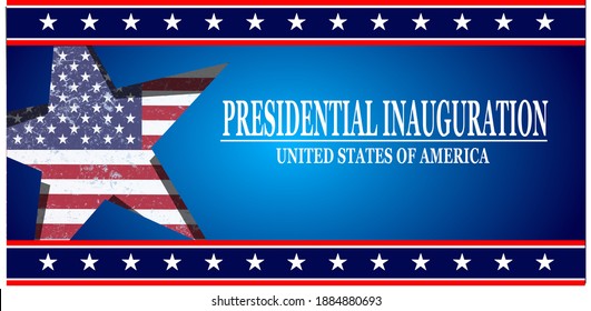 USA Presidential Inauguration Day on January 20th 2021 vector banner with USA flag