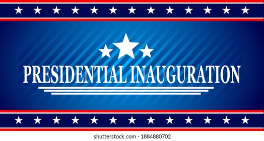 USA Presidential Inauguration Day on January 20th 2021 vector banner with USA flag