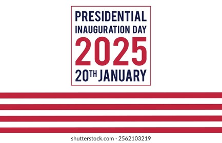 USA Presidential Inauguration Day Vector Illustration January 20 with USA Flag. Day of Patriotic Presidential Inauguration United States of America with Stars