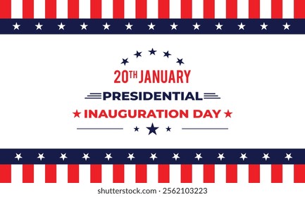 USA Presidential Inauguration Day Vector Illustration January 20 with USA Flag. Day of Patriotic Presidential Inauguration United States of America with Stars