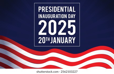 USA Presidential Inauguration Day Vector Illustration January 20 with USA Flag. Day of Patriotic Presidential Inauguration United States of America with Stars