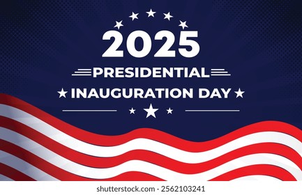 USA Presidential Inauguration Day Vector Illustration January 20 with USA Flag. Day of Patriotic Presidential Inauguration United States of America with Stars