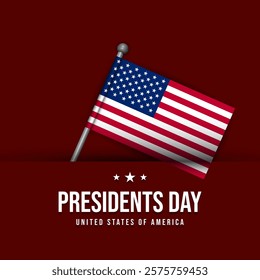 USA Presidents Day Background Design. Good for banner, poster, or greeting card. Vector Illustration.