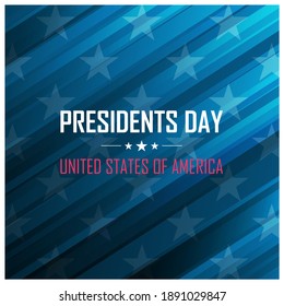 USA Presidents Day celebrate card. Washington's birthday. United States national holiday vector illustration.