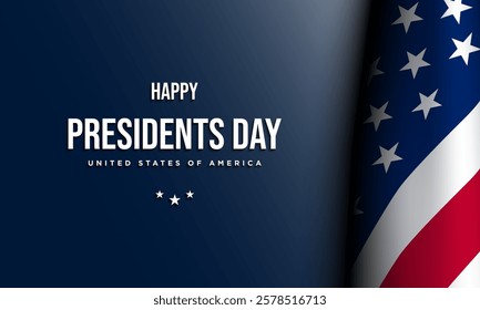 USA Presidents Day Poster or Banner Design with flag illustration on blue background. Vector Illustration.