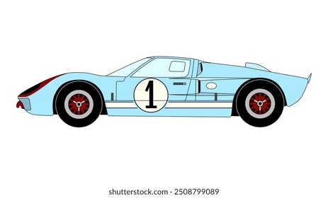 USA Race Car Legend Icon Vector 