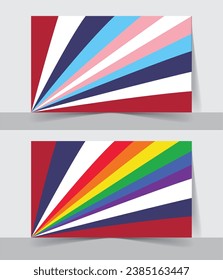 USA and Rainbow Pride Mixed Flags Combined Flag Design Ideas