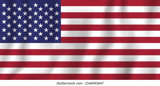 USA realistic waving flag vector illustration. National country background symbol. Independence day