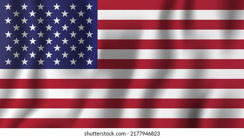 USA realistic waving flag vector illustration. National country background symbol. Independence day.