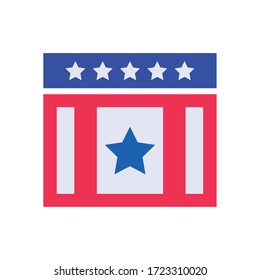 Usa rectangle with stars flat style icon design, United states independence day country and national theme Vector illustration