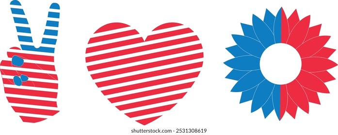 USA red white blue color flag embedded art illustration graphics for printing on 4th of july american independence day clothing items.