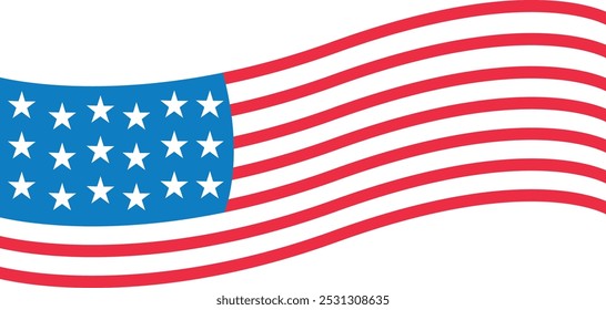 USA red white blue color flag embedded art illustration graphics for printing on 4th of july american independence day clothing items.