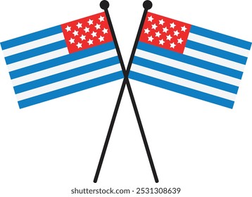 USA red white blue color flag embedded art illustration graphics for printing on 4th of july american independence day clothing items.