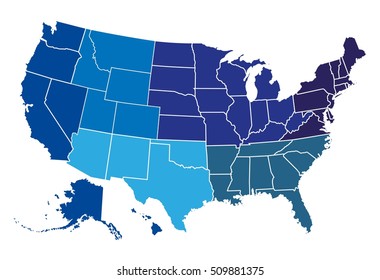 Usa regional map