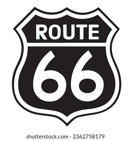 USA route 66 sign, vector illustration