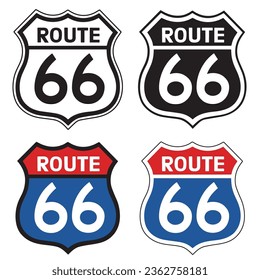 USA route 66 sign, vector illustration