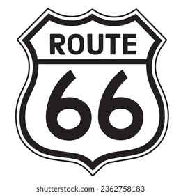 USA route 66 sign, vector illustration