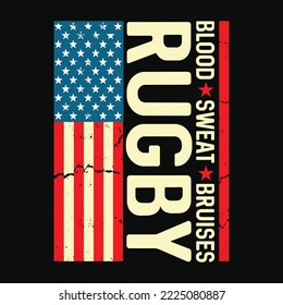 USA Rugby American Flag Distressed Rugby 4th of July svg