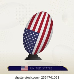 USA Rugby Ball on Rugby Kicking Tees with Modern Design. Illustration perfect for sports, national pride, and rugby-related projects.