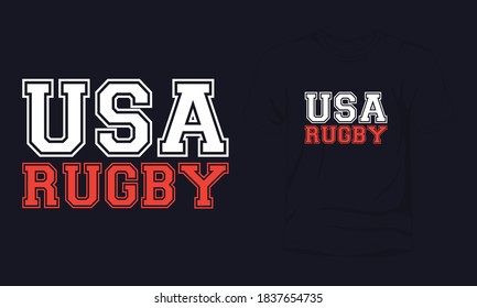 "USA RUGBY" typography vector t-shirt design.