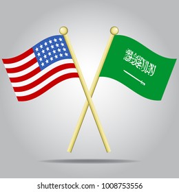 USA and Saudi Arabia Flags