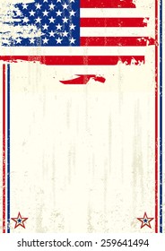 USA scratched background. A vintage background with a flag of USA and a texture for your advertising