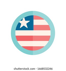 Usa seal stamp flat style icon design, United states america independence day nation us country and national theme Vector illustration