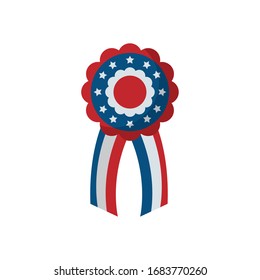 Usa seal stamp with ribbon flat style icon design, United states america independence day nation us country and national theme Vector illustration