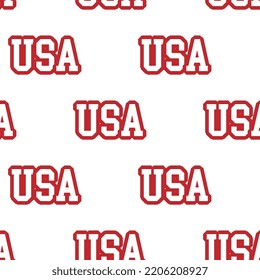 USA. Seamless pattern. Graphic design element. School, College and Academy style. Vector EPS10.