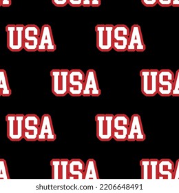 USA. Seamless pattern. Graphic design element. School, College and Academy style. Vector EPS10.