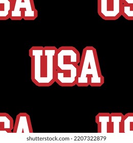 USA. Seamless pattern. Graphic design element. School, College and Academy style. Vector EPS10.