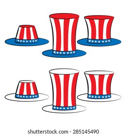 USA set hats (uncle Sam top hat, top hat for independence day)