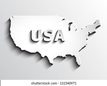 USA shape background with shadow/ vector illustration eps 10