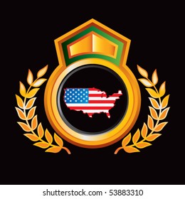 usa shape with flag orange and green royal display