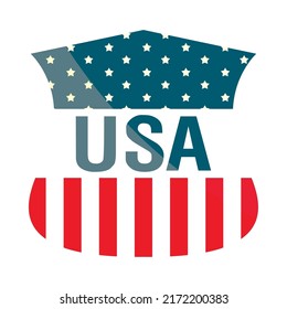 USA shield flag icon isolated