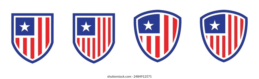 USA shield icon.USA flag shield icon, Vector illustration