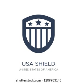 Usa shield icon. Trendy flat vector Usa shield icon on white background from United States of America collection, vector illustration can be use for web and mobile, eps10