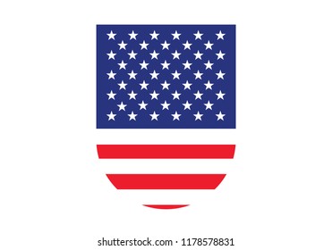 USA shield shape national flag country emblem coat of arms 