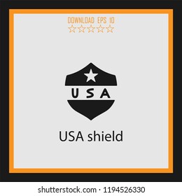 USA shield vector icon